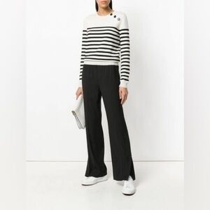 Vince Ankle Zip Wide Leg Pants Black Medium